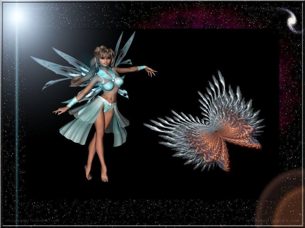 fairy in space with wings