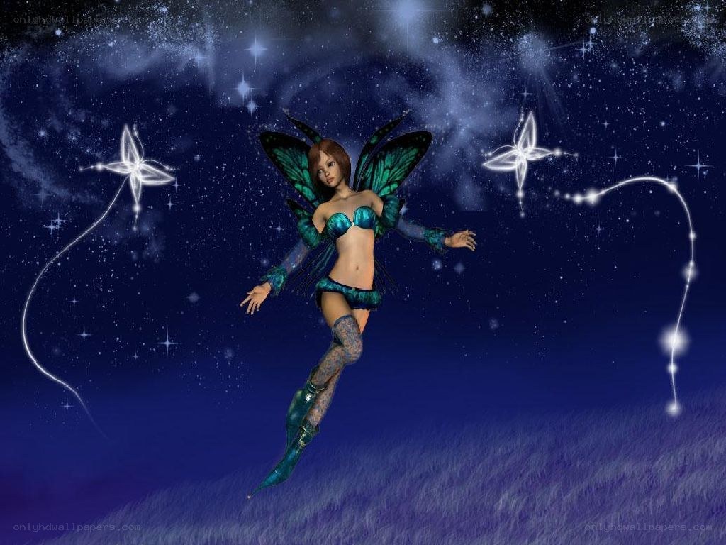 fairy in starry night