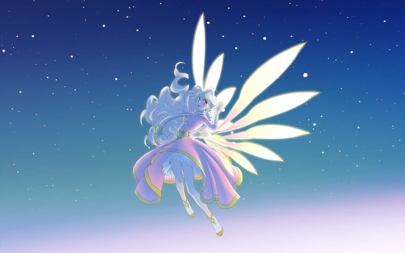 fairy in starry sky