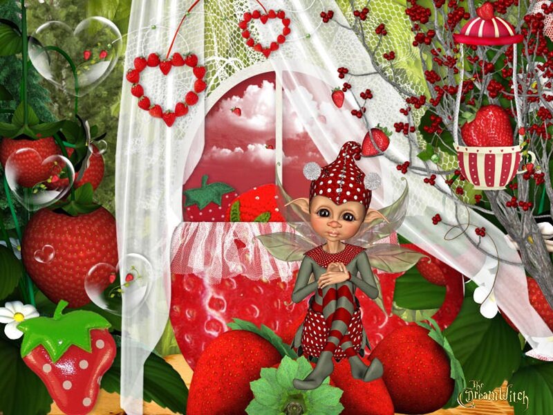 Fairy in Strawberry Garden