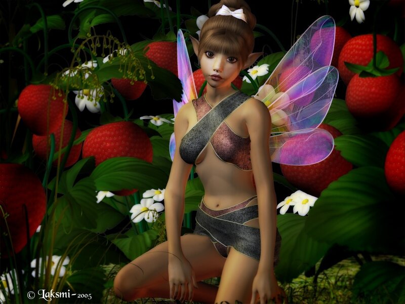 Fairy in Strawberry Patch
