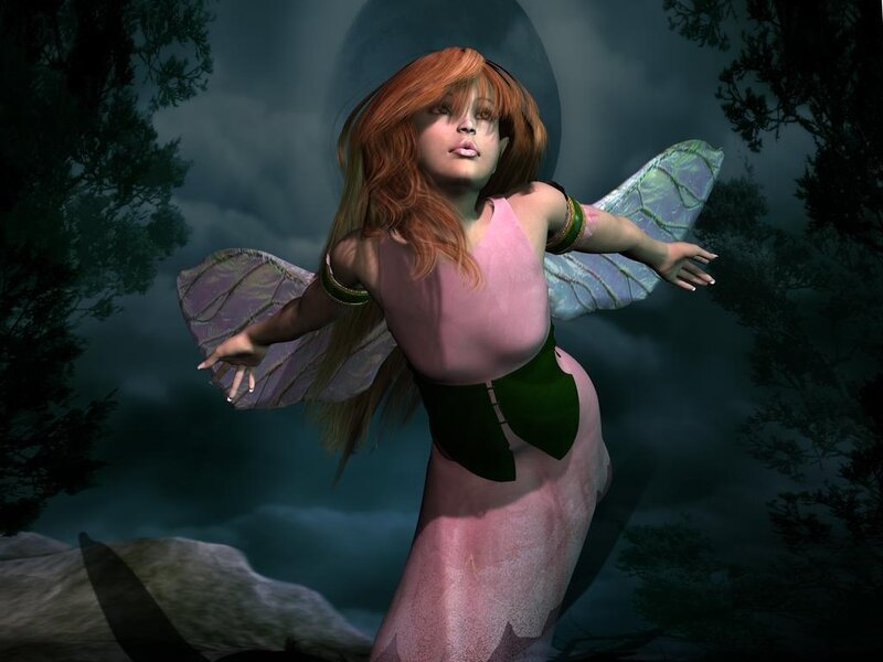 fairy in the moonlight