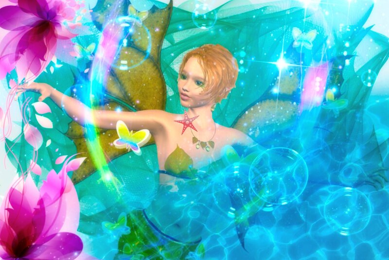 Fairy in Water — Blue, Magical