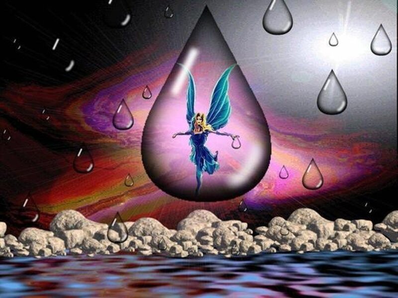 Fairy in Water Droplet