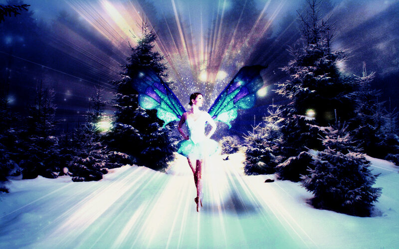 Fairy in Winter Forest — Blue