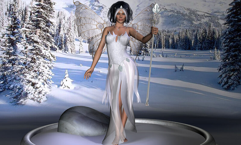 Fairy in Winter Landscape — White