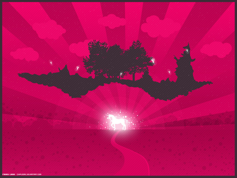 fairy land with unicorn