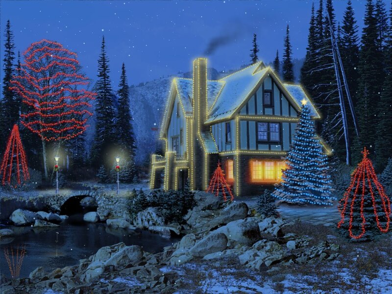 Fairy-lit House in Winter