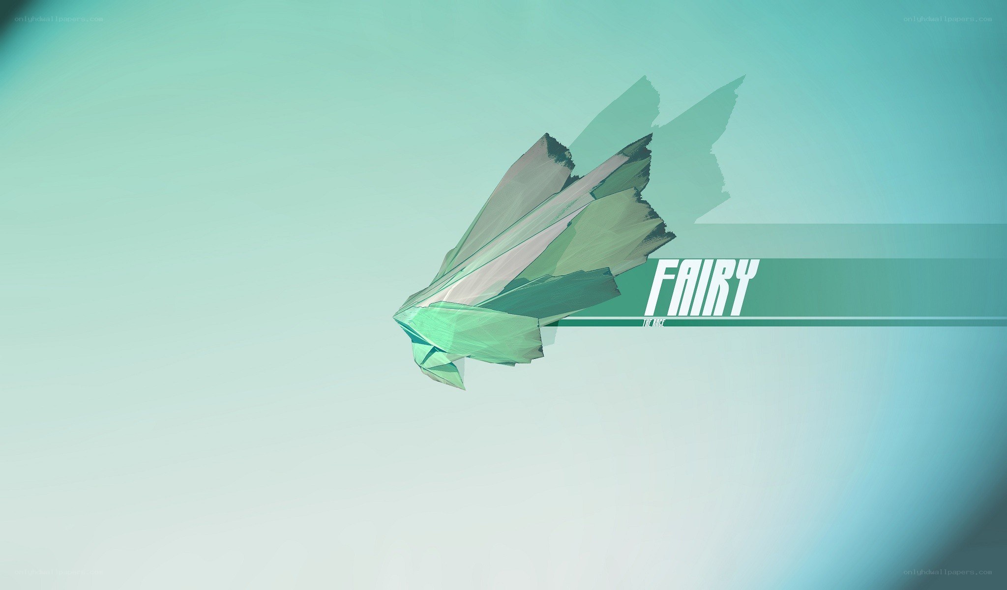 Fairy logo with green wings