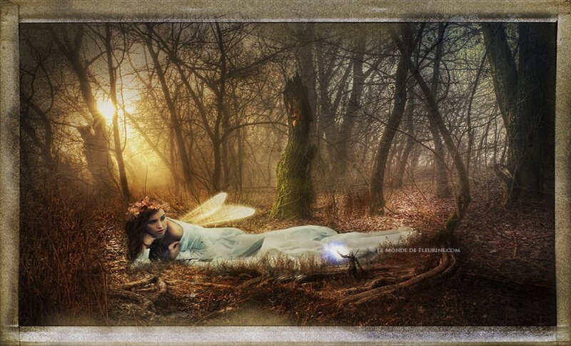 Fairy Lying in Forest