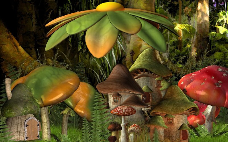 Fairy mushroom village