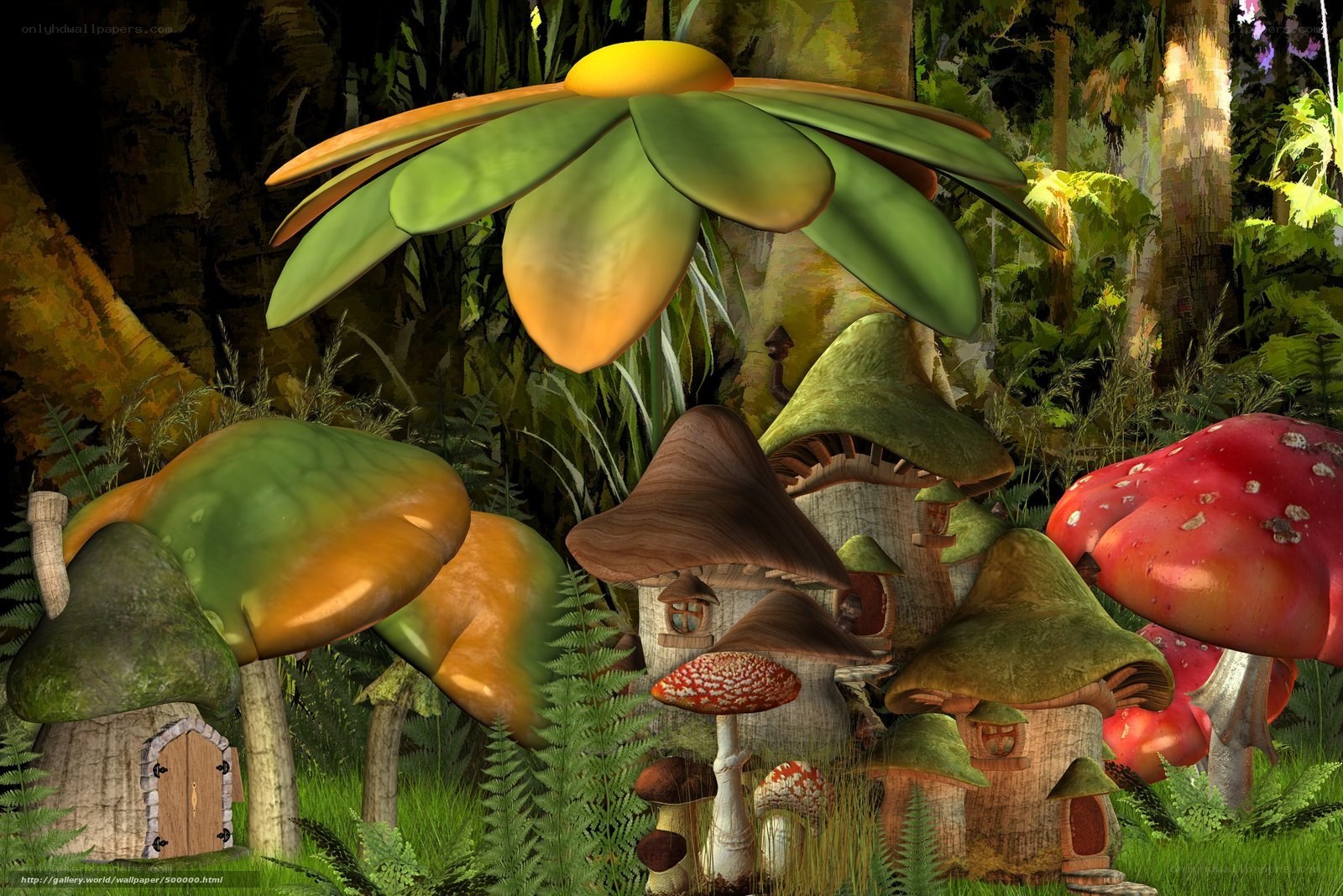Fairy mushroom village