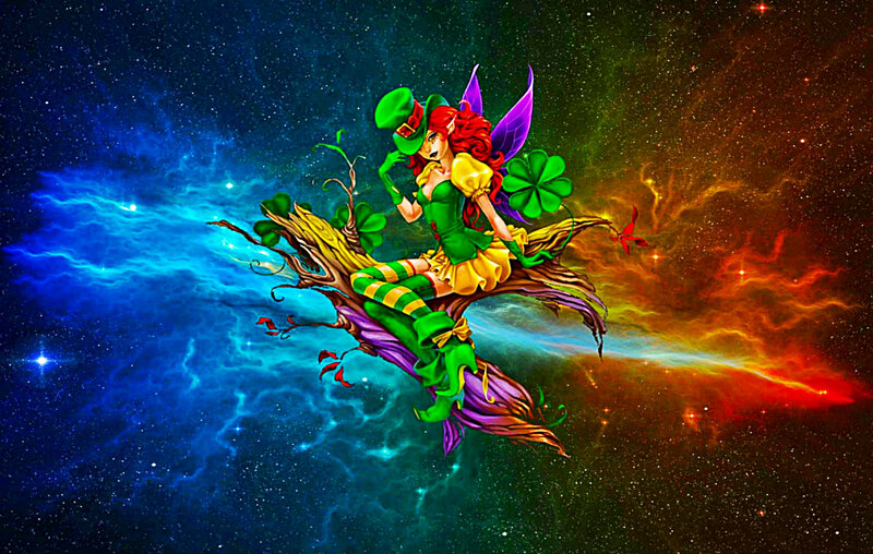 Fairy on a Branch — Blue, Fantastical