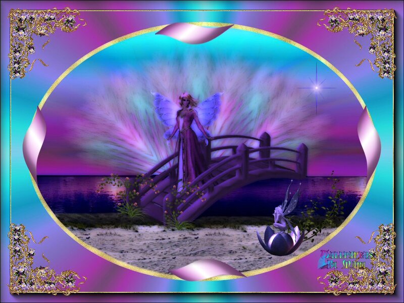 Fairy on a Bridge — Purple, Fantasy