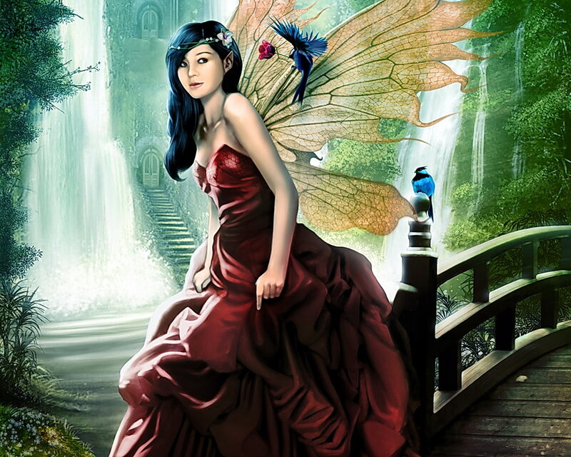 Fairy on a Bridge — Red