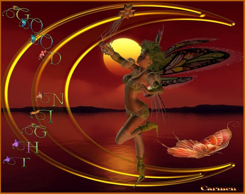 Fairy on a crescent moon