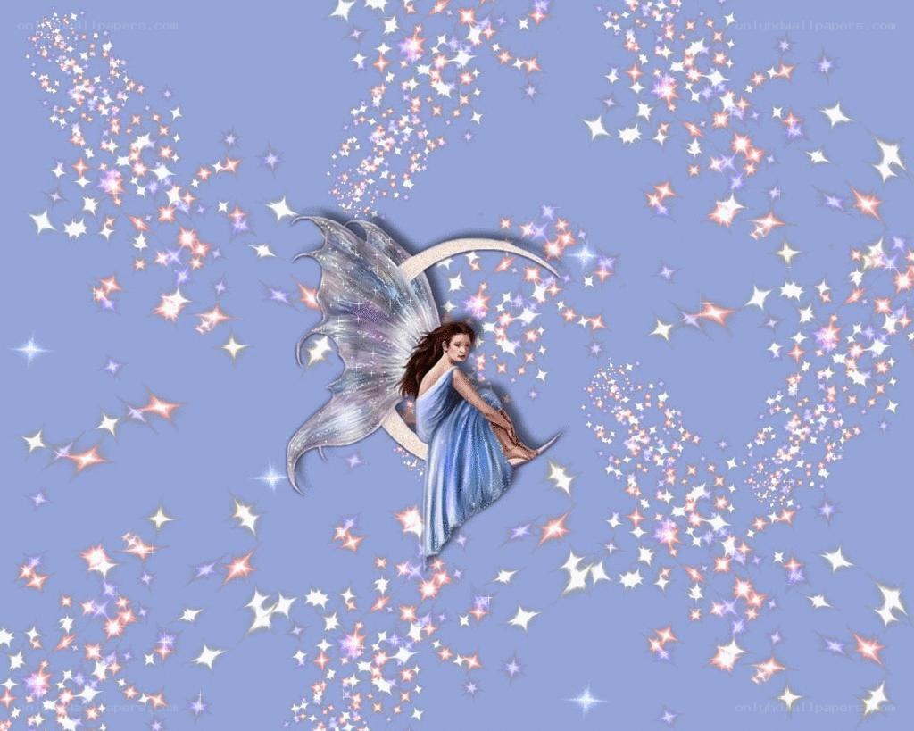 fairy on a crescent moon