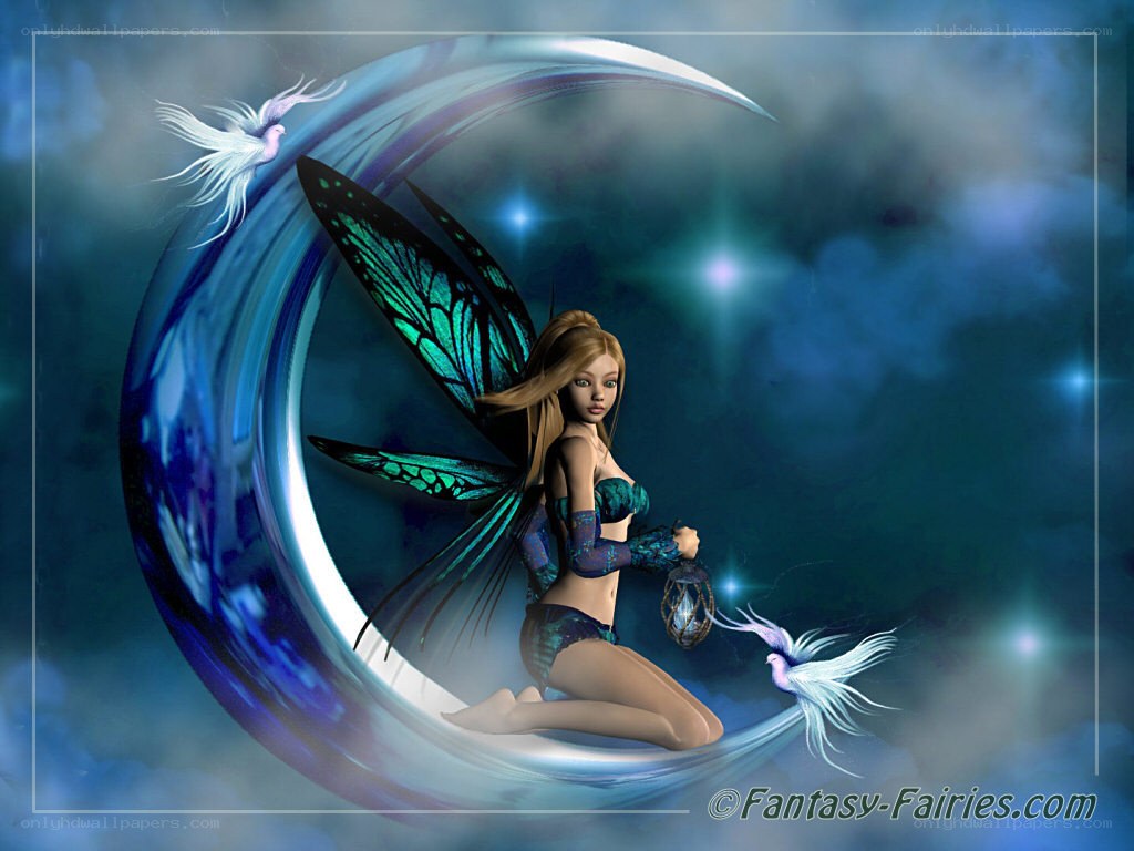 Fairy on a crescent moon