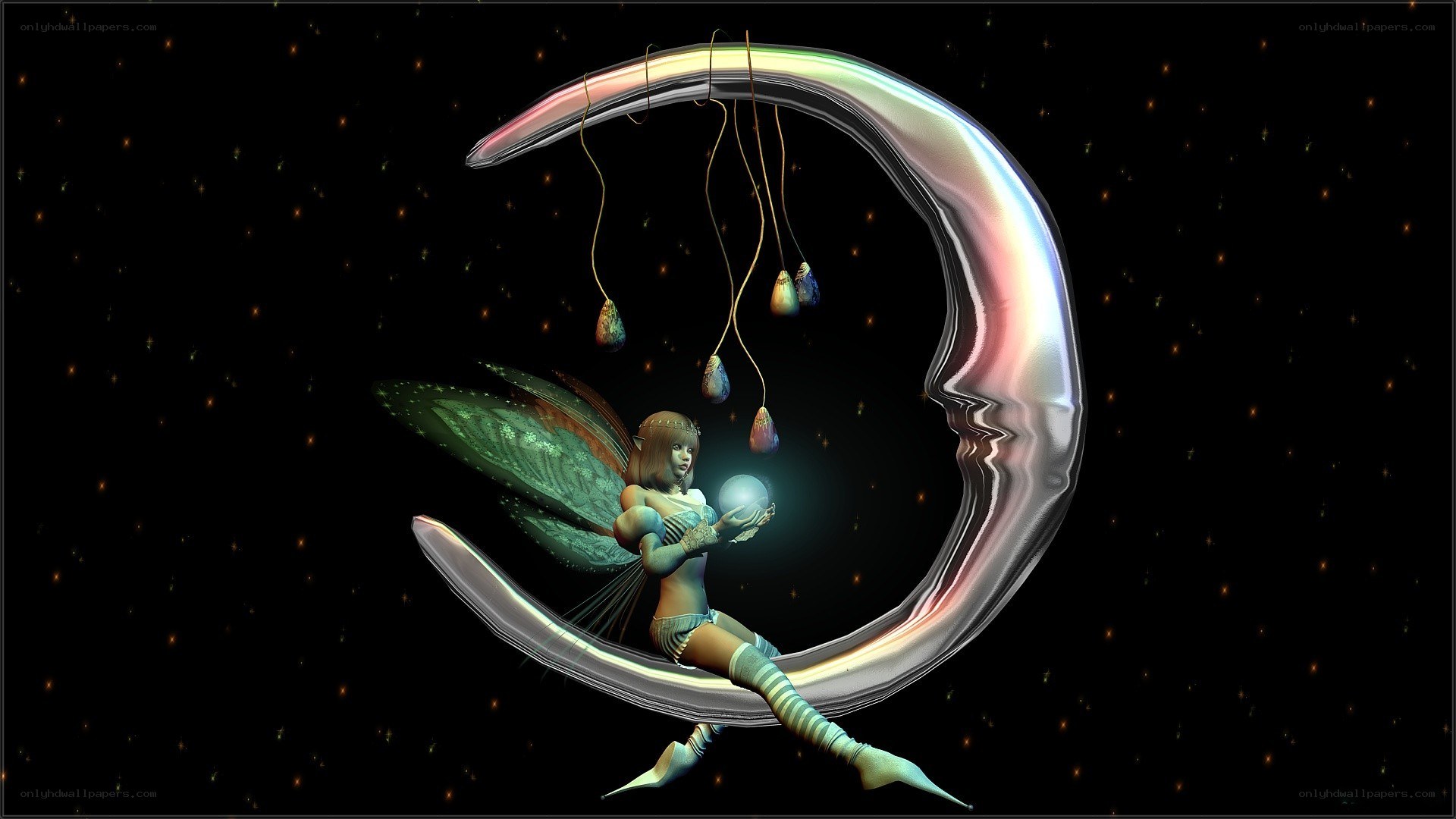 Fairy on a crescent moon