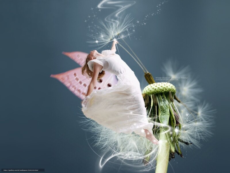 Fairy on a dandelion