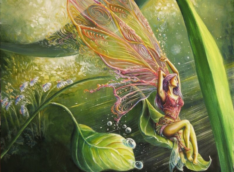 Fairy on a Leaf — Green, Serene