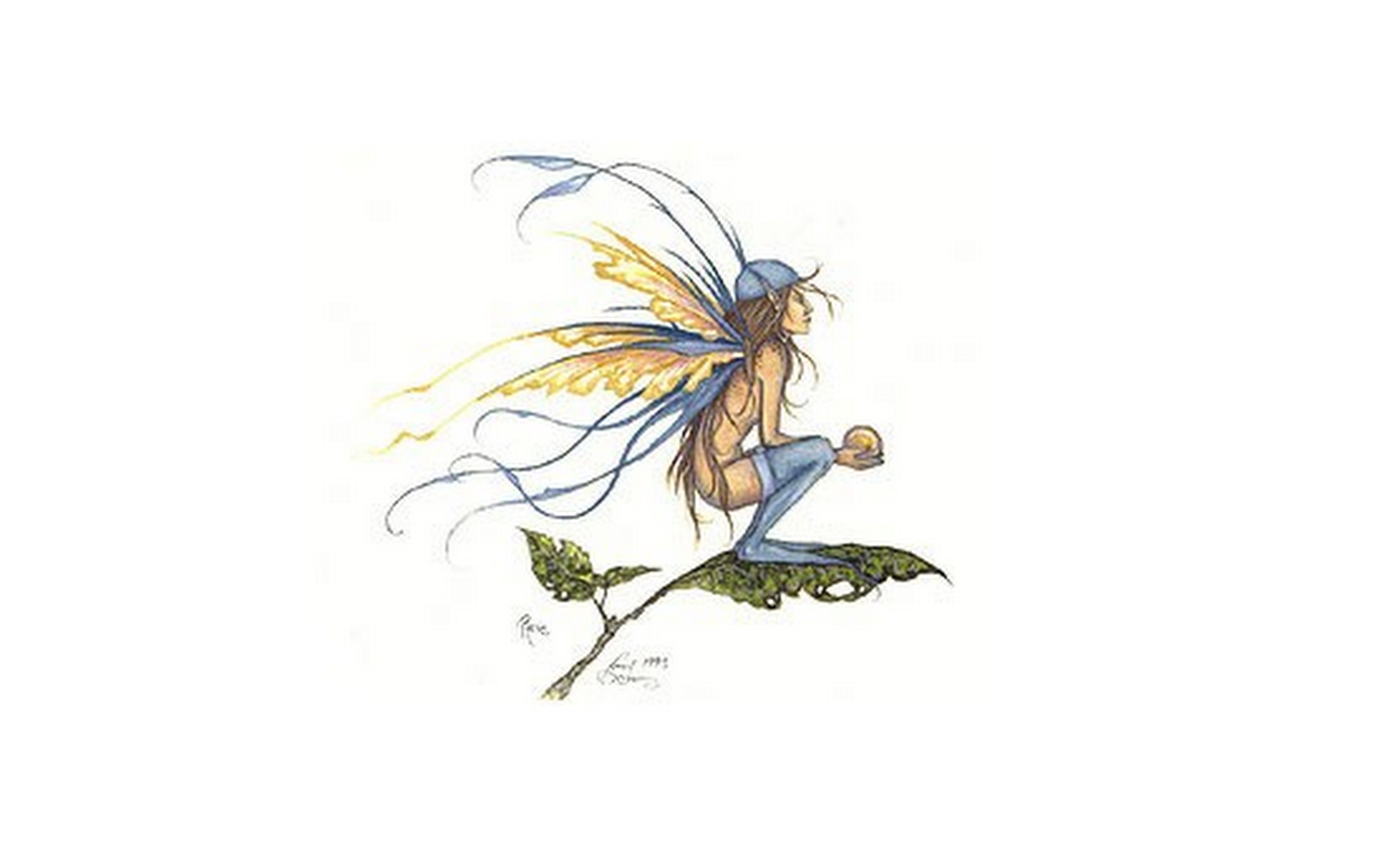 fairy on a leaf holding an apple