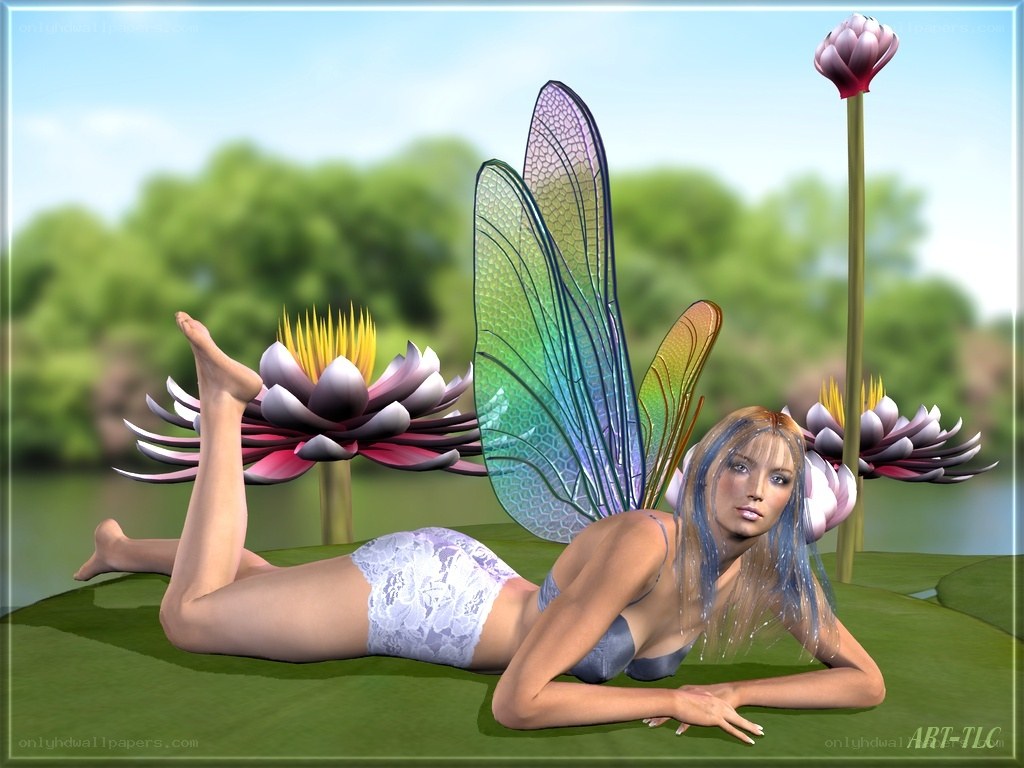 Fairy on a lily pad