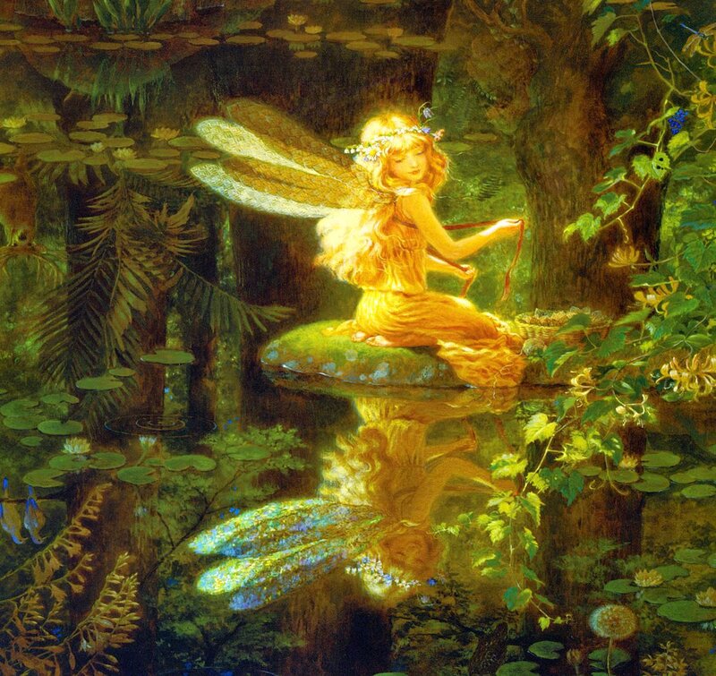 Fairy on a Lily Pad — Green, Serene, Afternoon