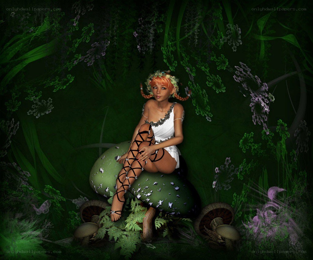 Fairy on a mushroom