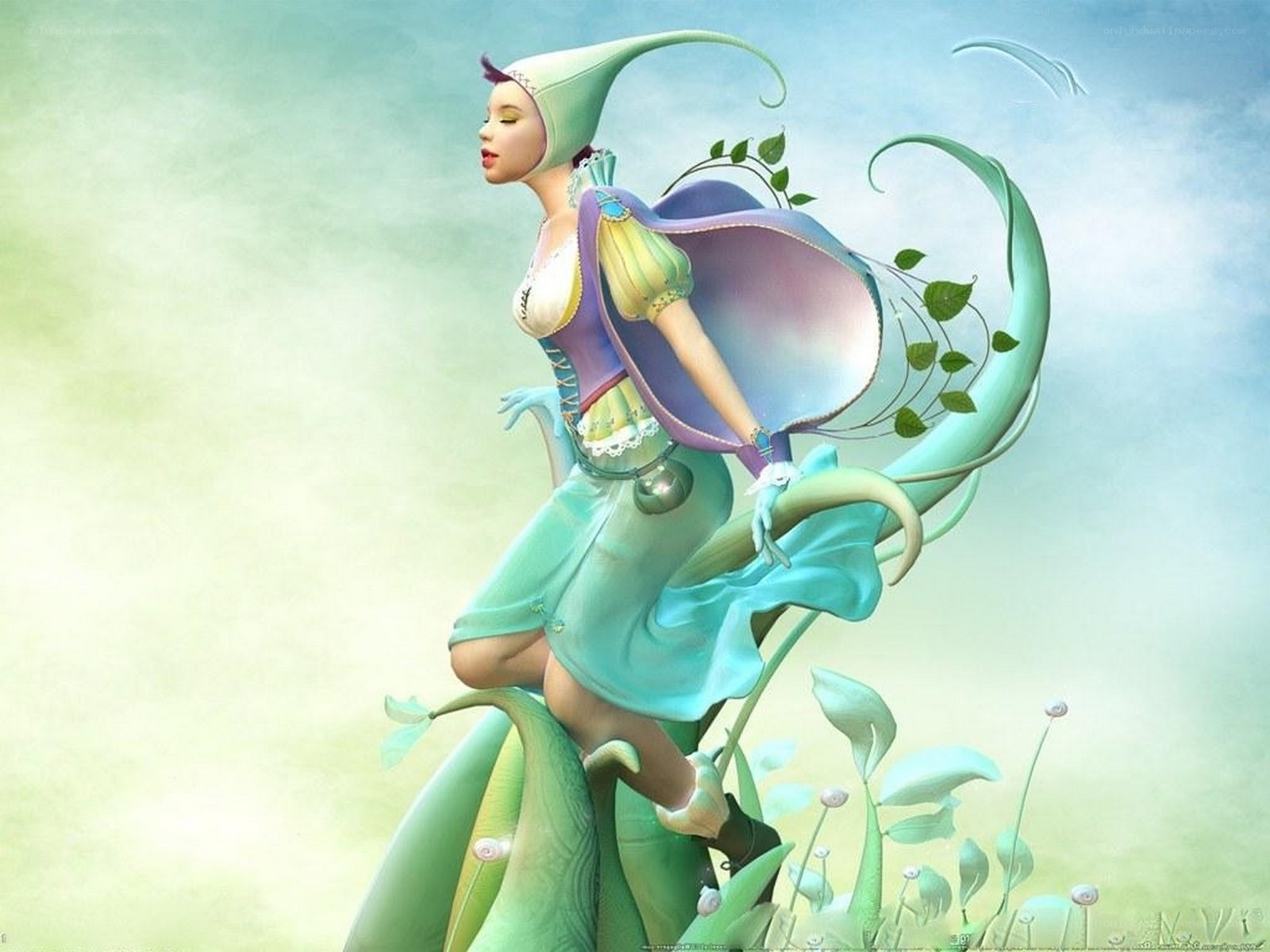 fairy on a plant stem
