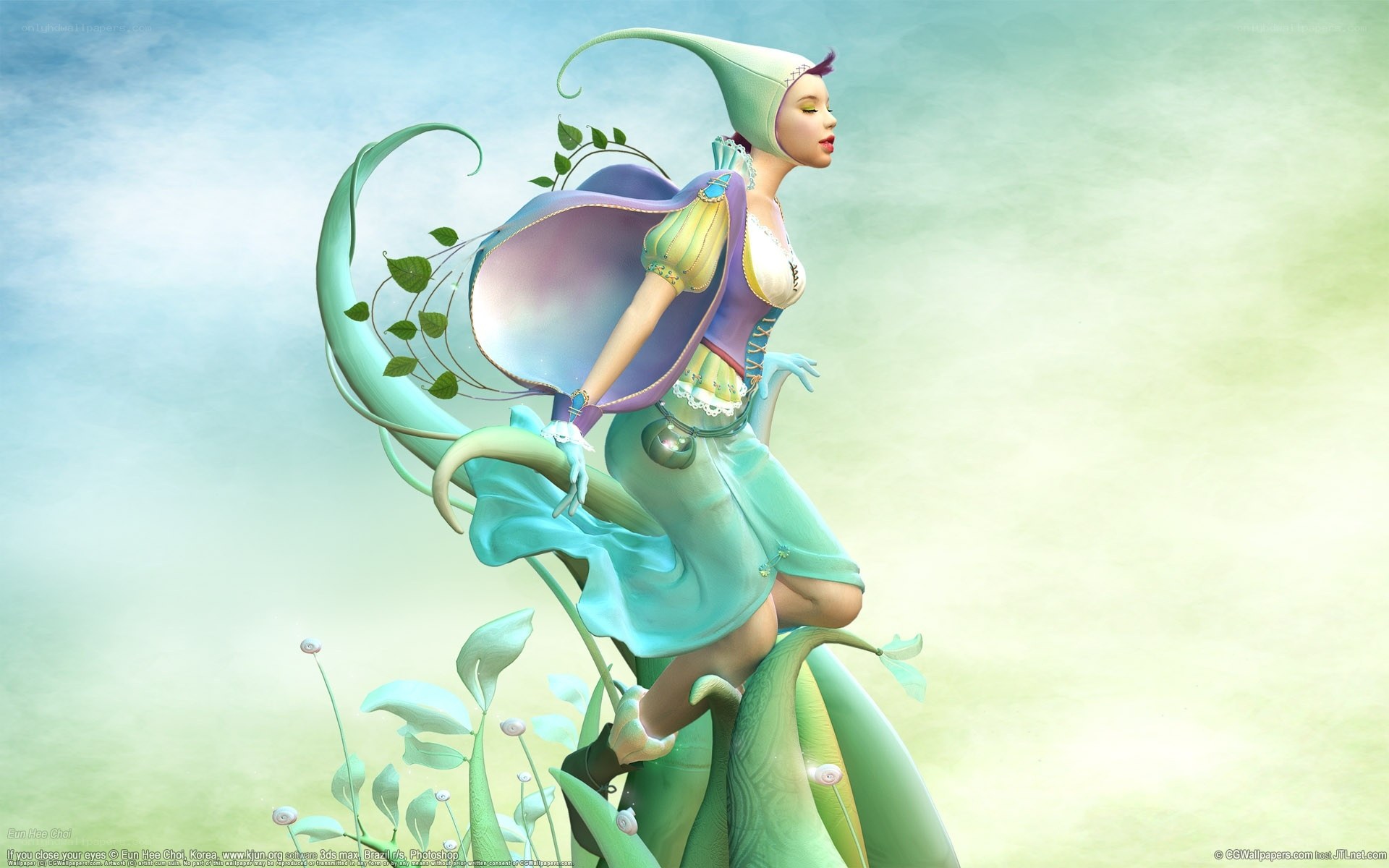 fairy on a plant stem