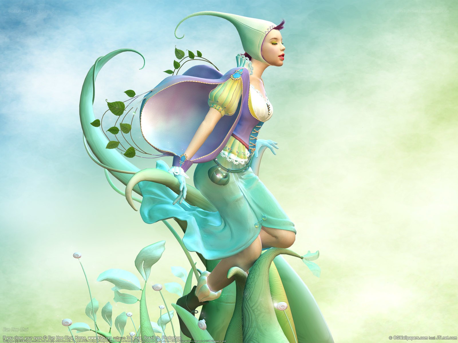 fairy on a plant stem