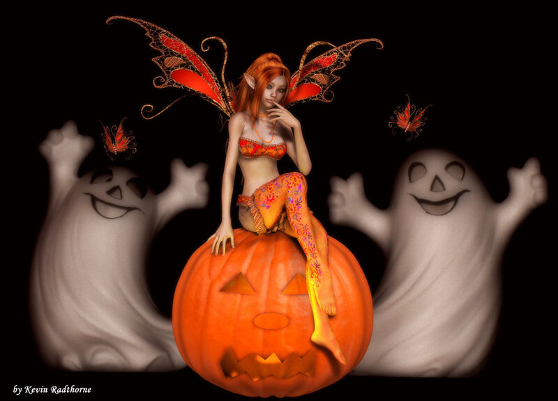fairy on a pumpkin