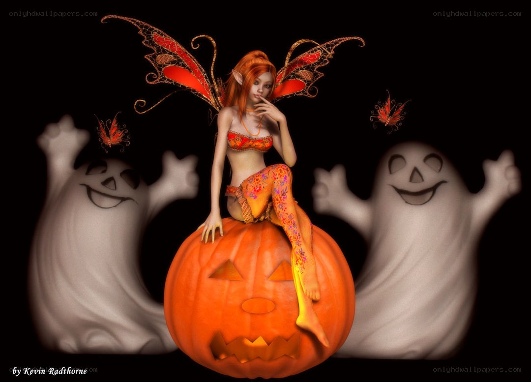 fairy on a pumpkin