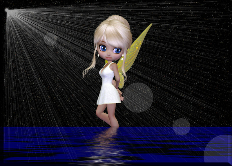 fairy on a reflective surface