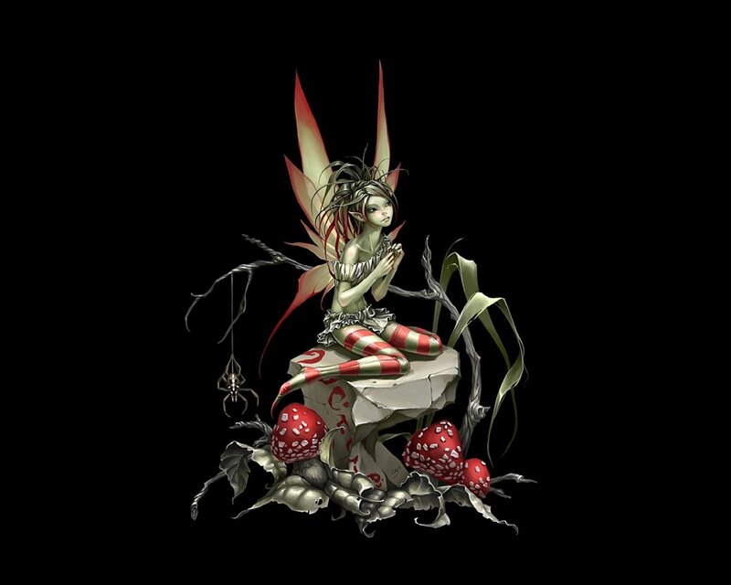 Fairy on a Rock — Black