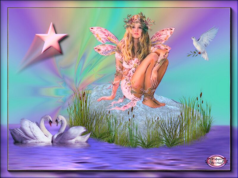 Fairy on a Rock — Purple
