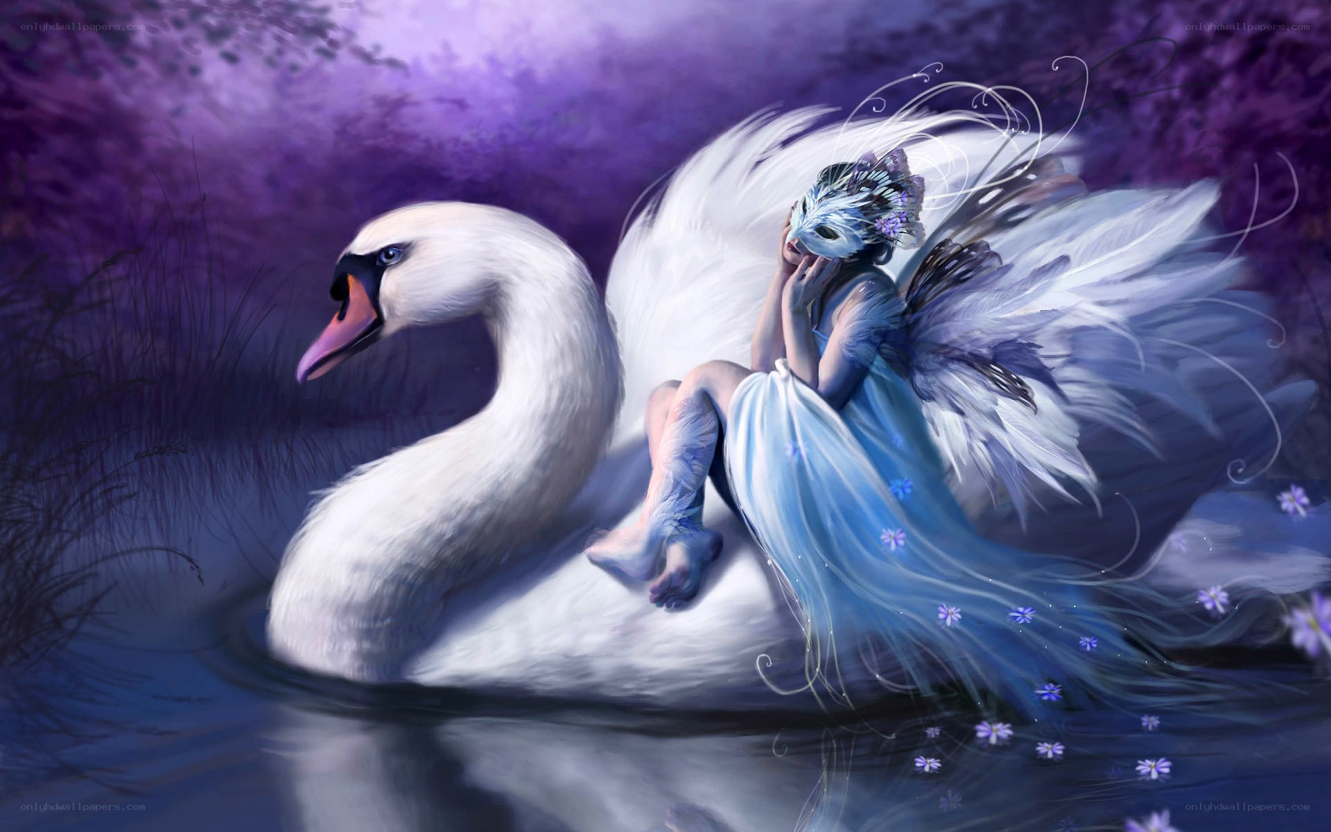 fairy on a swan