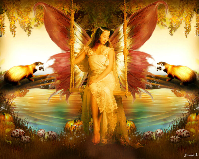 Fairy on a Swing — Gold