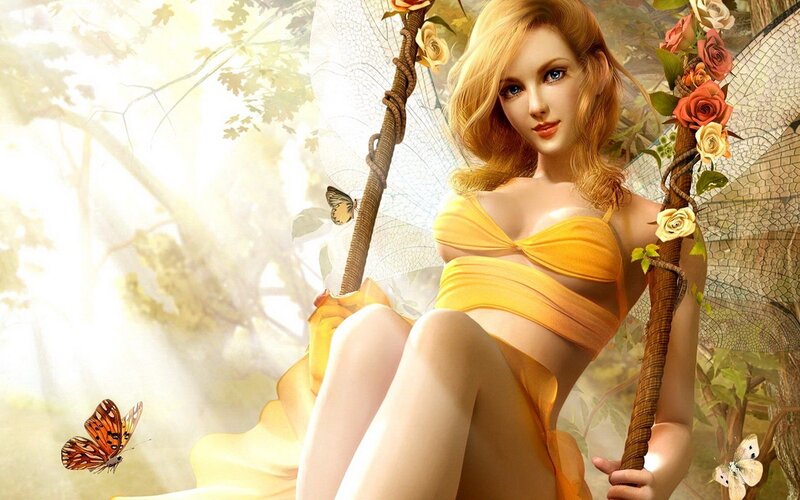 fairy on a swing