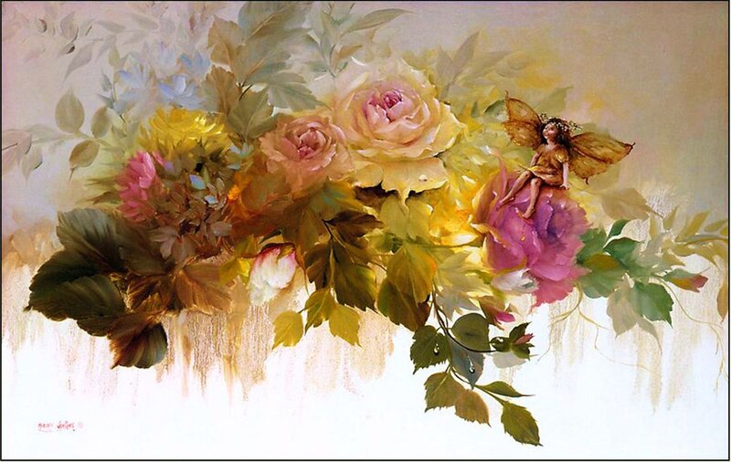 Fairy on Flower Bouquet