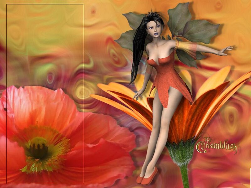 Fairy on Flower — Red
