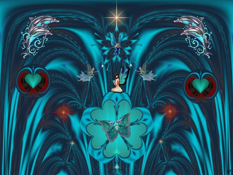 Fairy on Flower — Teal