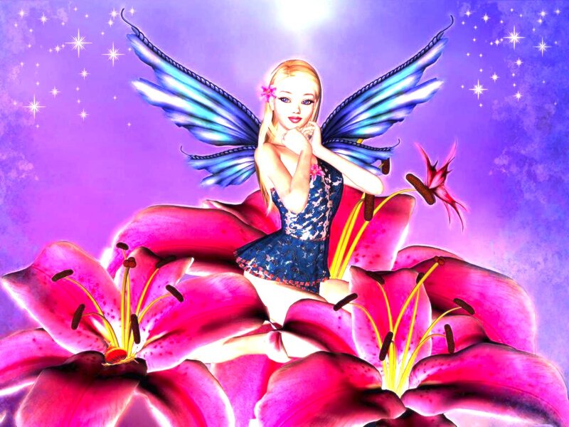 Fairy on Lilies