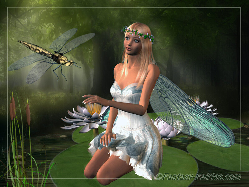 Fairy on Lily Pad — Green, Serene