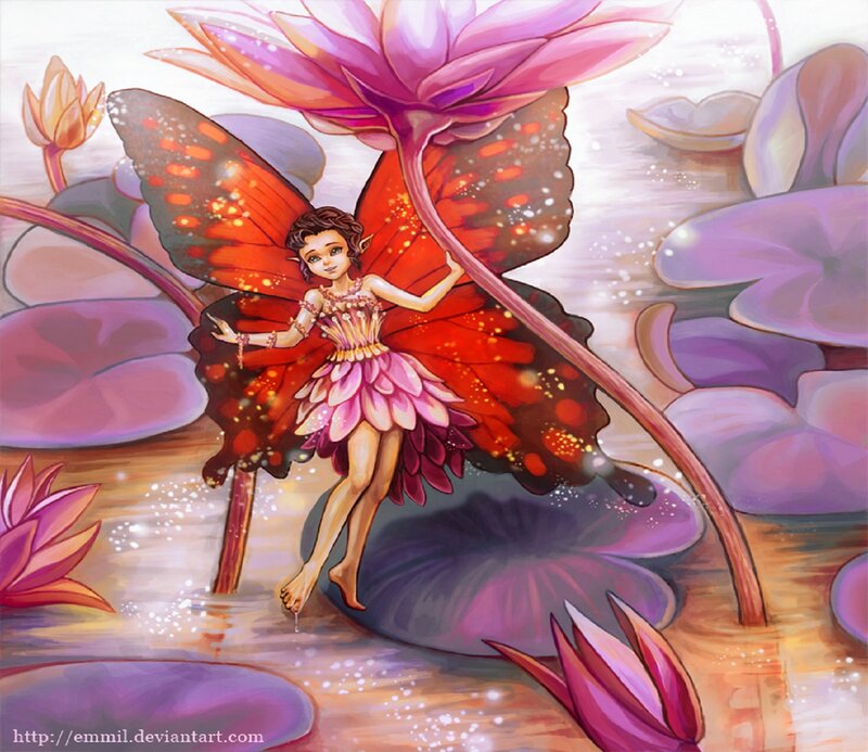 Fairy on Lily Pad — Pink