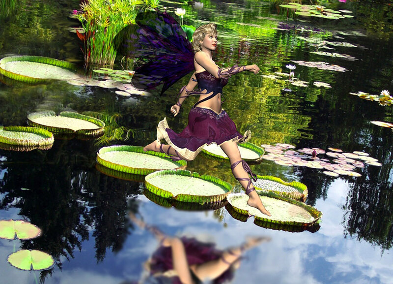 Fairy on Lily Pads