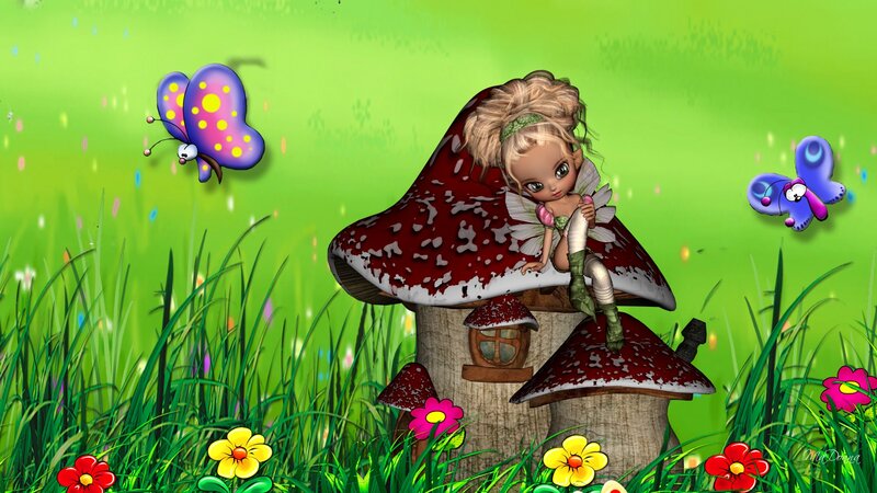 Fairy on Mushroom House