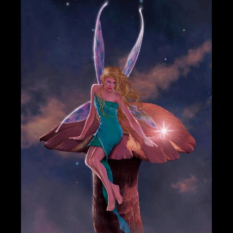 Fairy on Mushroom — Purple