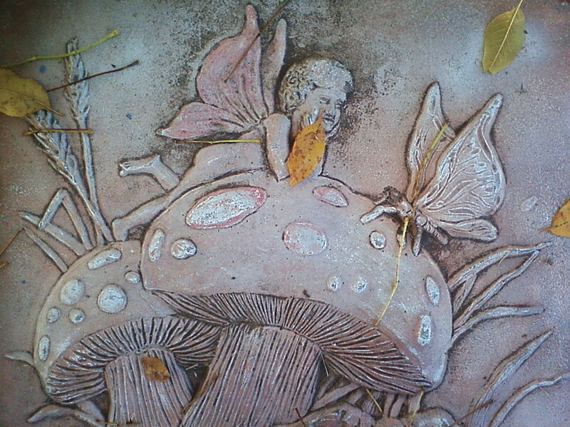 fairy on mushroom sculpture